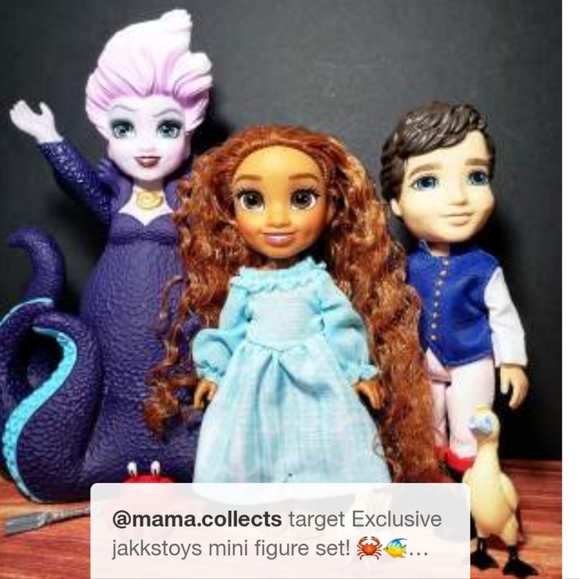 Disney’s The Little Mermaid Ariel, Ursula & Eric 6" Petite Doll Gift Set - Picture 6 of 12